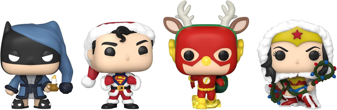 Funko Pocket POP! DC Holiday-Tree Holiday Box - 4 Pack Keychain Set (DC-1234)