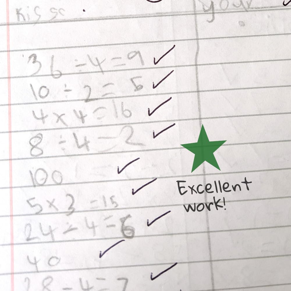 SuperStickers Star Pre Inked Stamper - Green, 28mm Impression Size, 10,000+ Impressions 4