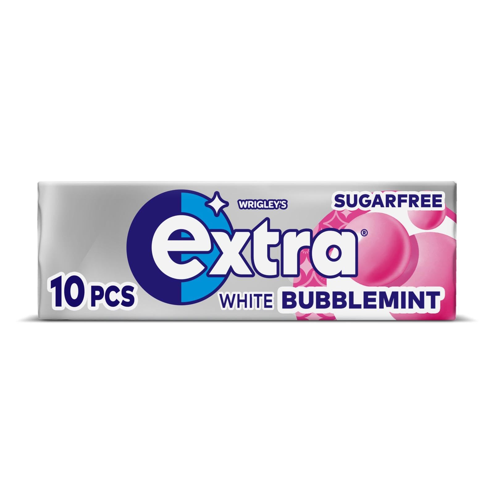 Extra White Chewing Gum - Sugar Free Bubblemint Flavor for Stain Removal | 30 Packs of 10 Pieces 2