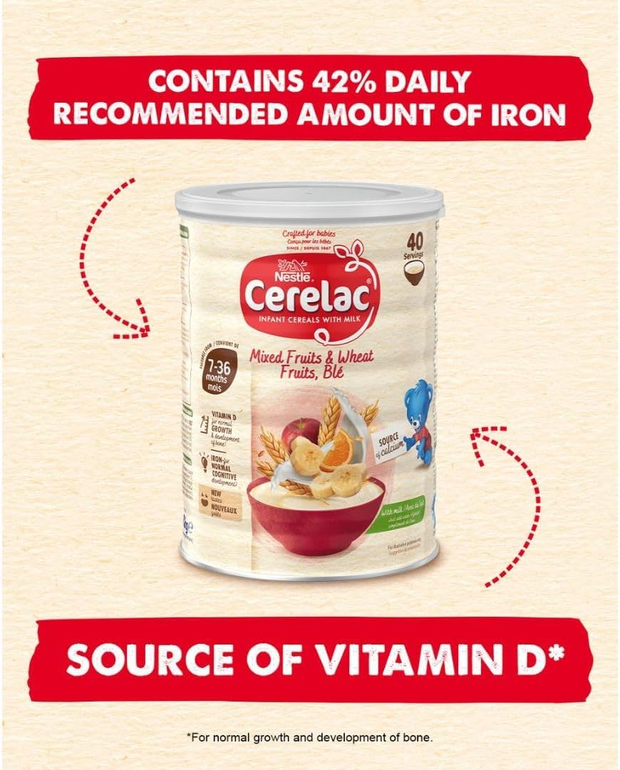 Cerelac Mixed Fruits & Wheat Infant Cereal with Milk - From 7 Months+ | 1 kg Powder 2