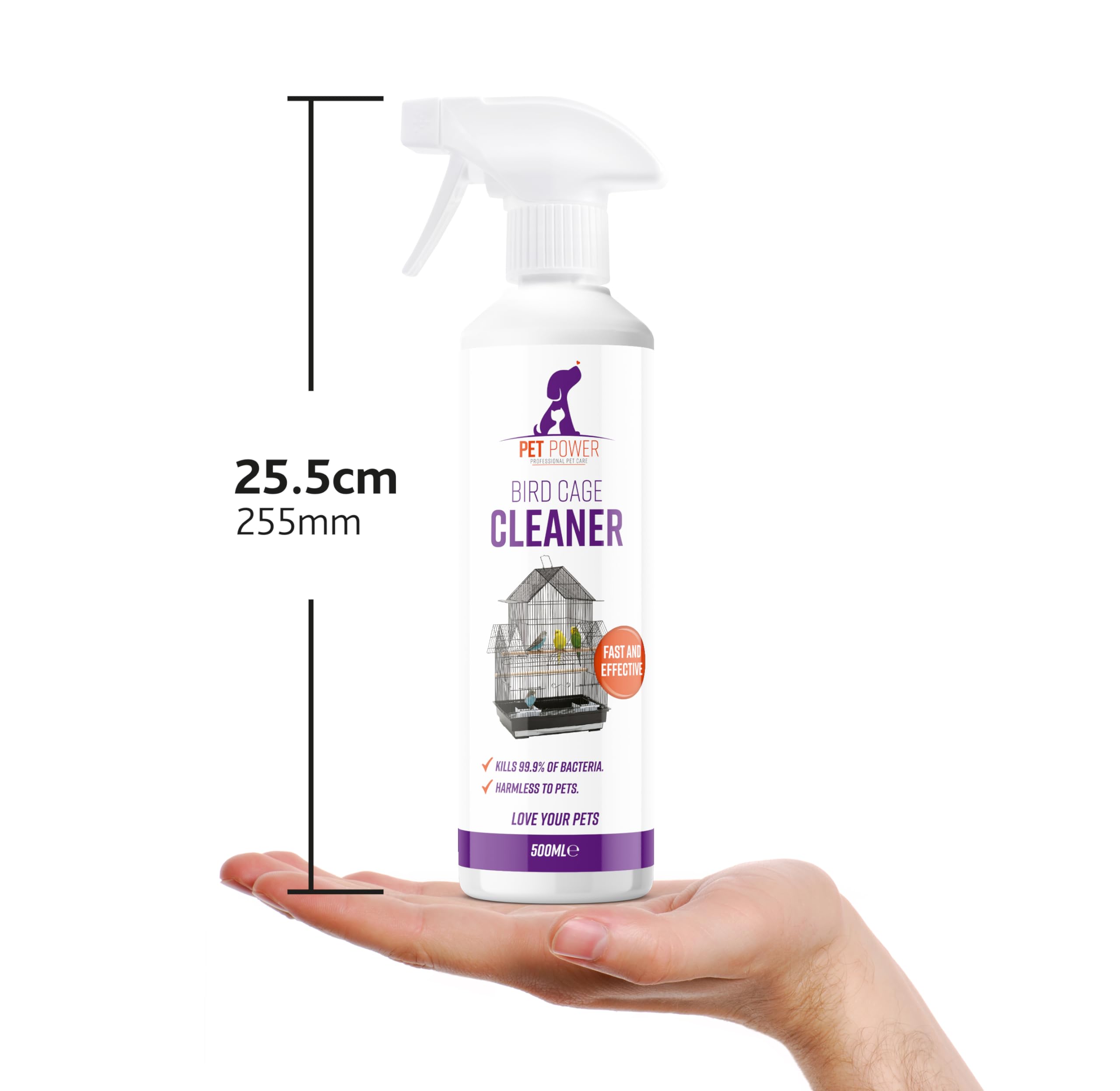 Pet Power Bird Cage Cleaner - Powerful, Non-Toxic Formula | 500ml Size | Fresh Scent