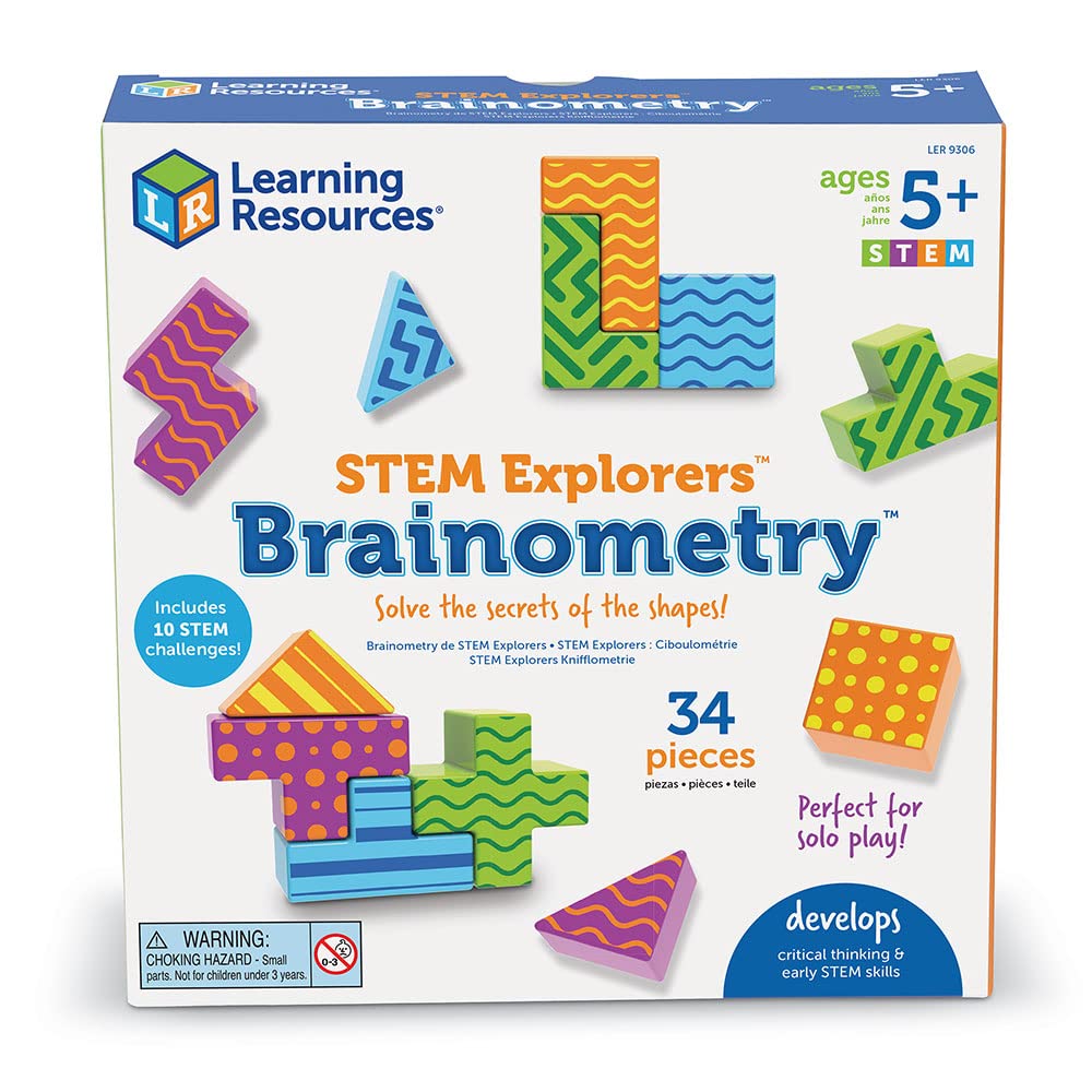 Learning Resources STEM Explorers Brainometry - 2D & 3D Shape Puzzle Challenges for Ages 5+ 13