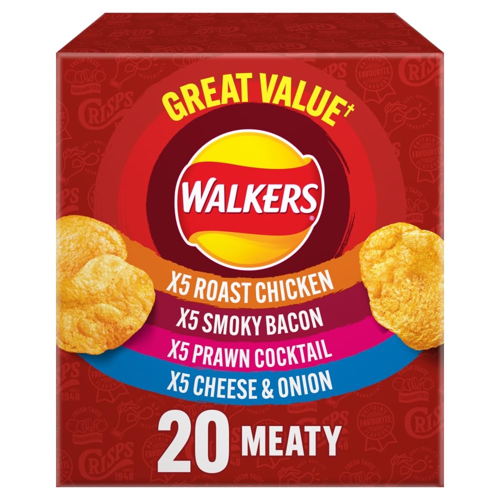 Walkers Meaty Variety Multipack Crisps 20x25g 10