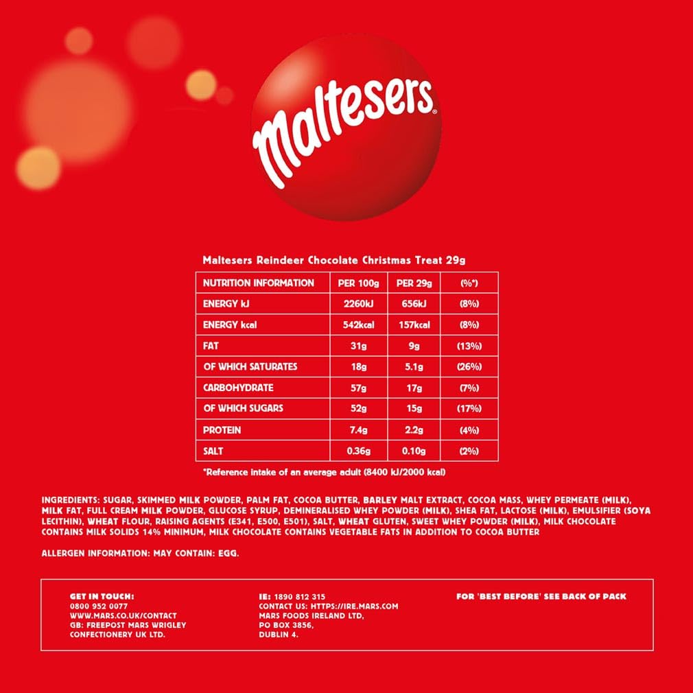 Maltesers - Milk Chocolate Reindeer Christmas Gift Box, 32 Pack Festive Stocking Filler 8