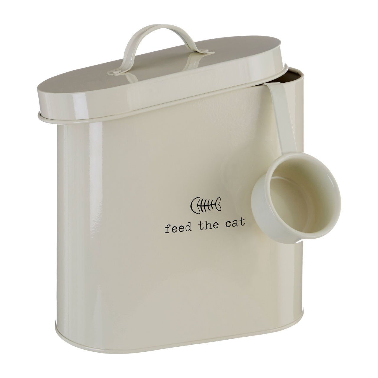 Premier Housewares Adore Pets Food Storage Bin - 2.8L Capacity | Galvanised Steel | Cream 3