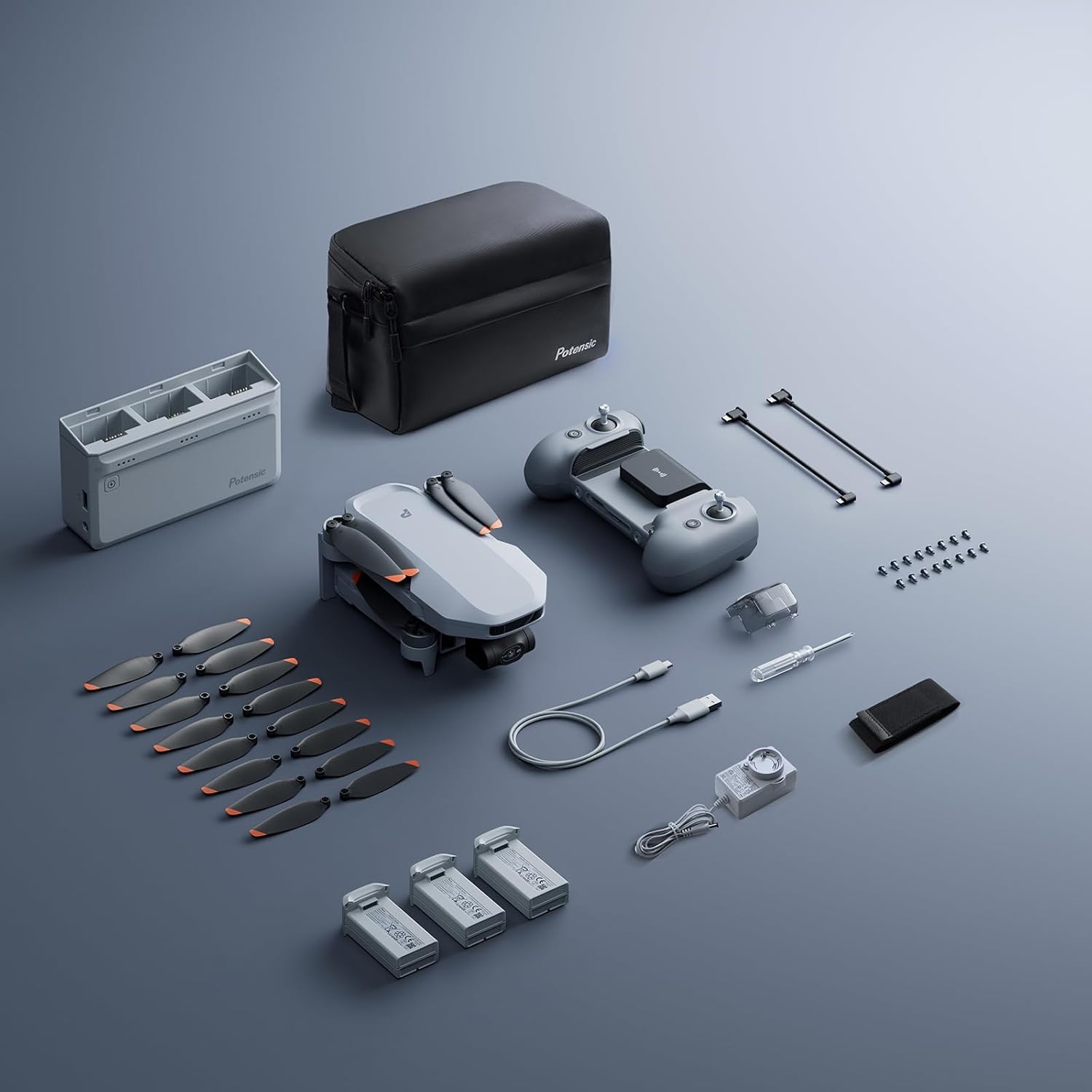 Potensic ATOM 2 Drone with 4K HDR Camera, 8K Photo, Under 249g - Fly More Combo 3