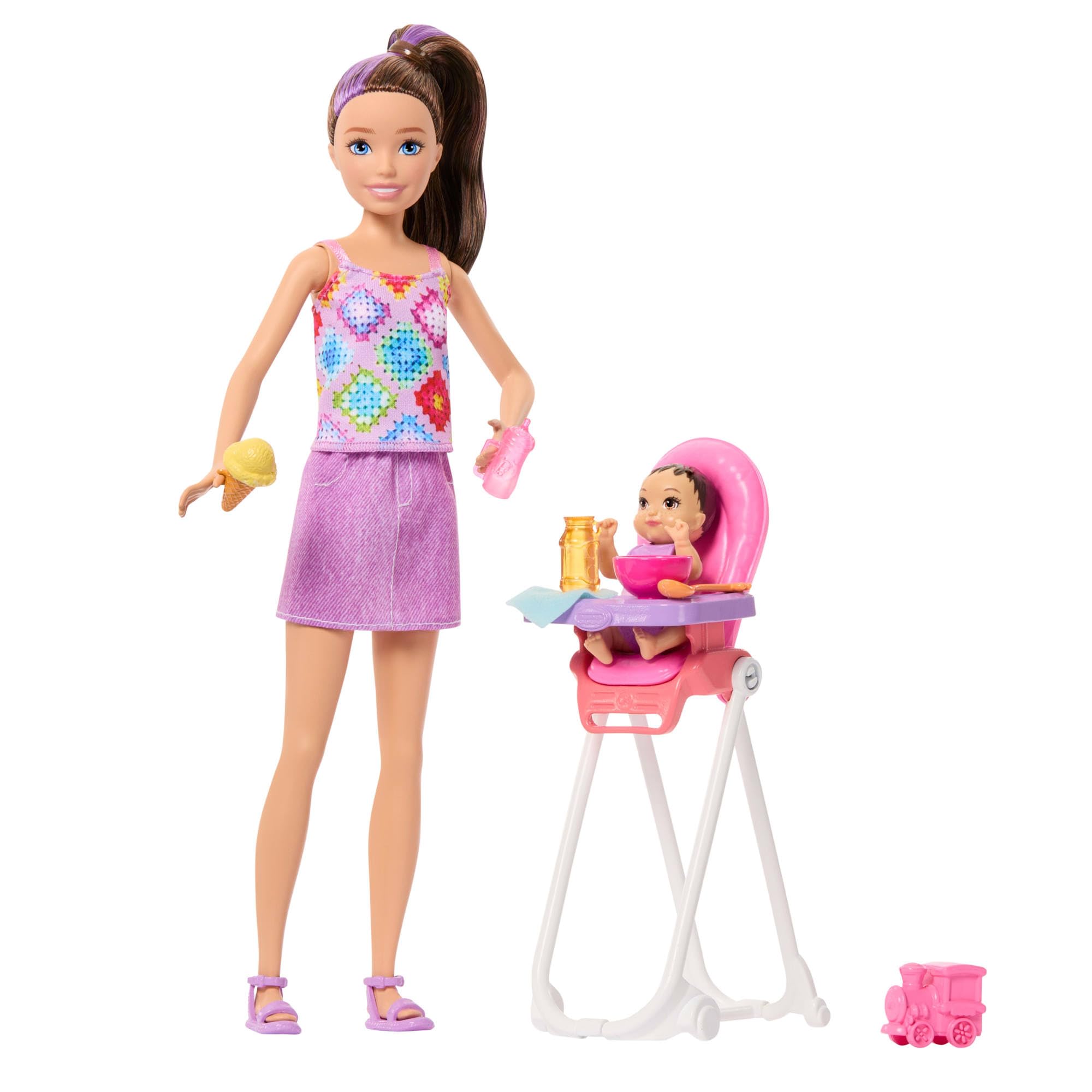 Barbie Skipper Babysitters Inc. Playset with Brunette Doll and Baby Toddler | Model JJB44