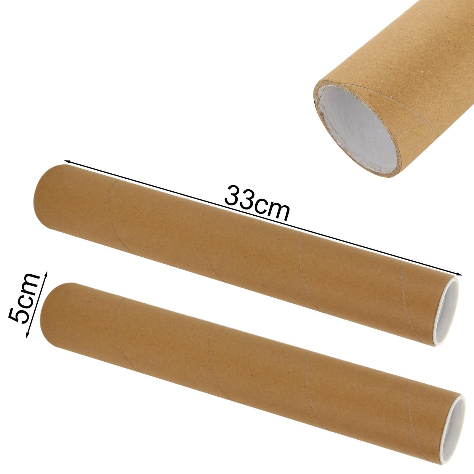 ASelected Heavy Duty Cardboard Tube Mailers - 5 Pcs Brown Postal Tubes | 310mm x 55mm