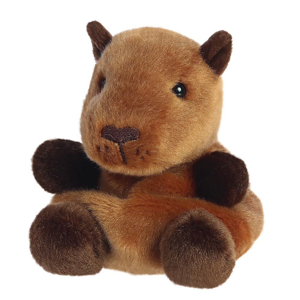 Aurora Palm Pals Sid Capybara 5In Soft Toy - Brown Plush, Eco-Friendly Bean Filled Plush for Babies & Kids 3