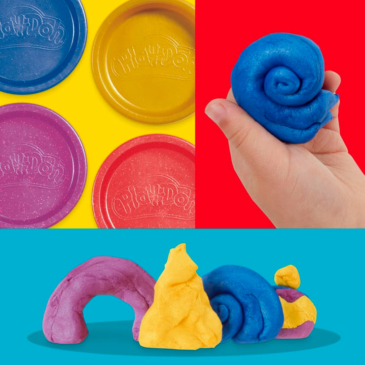 Play-Doh 4-Pack Shimmer Metallic Compound - Sparkly Modeling Clay for Kids 2+