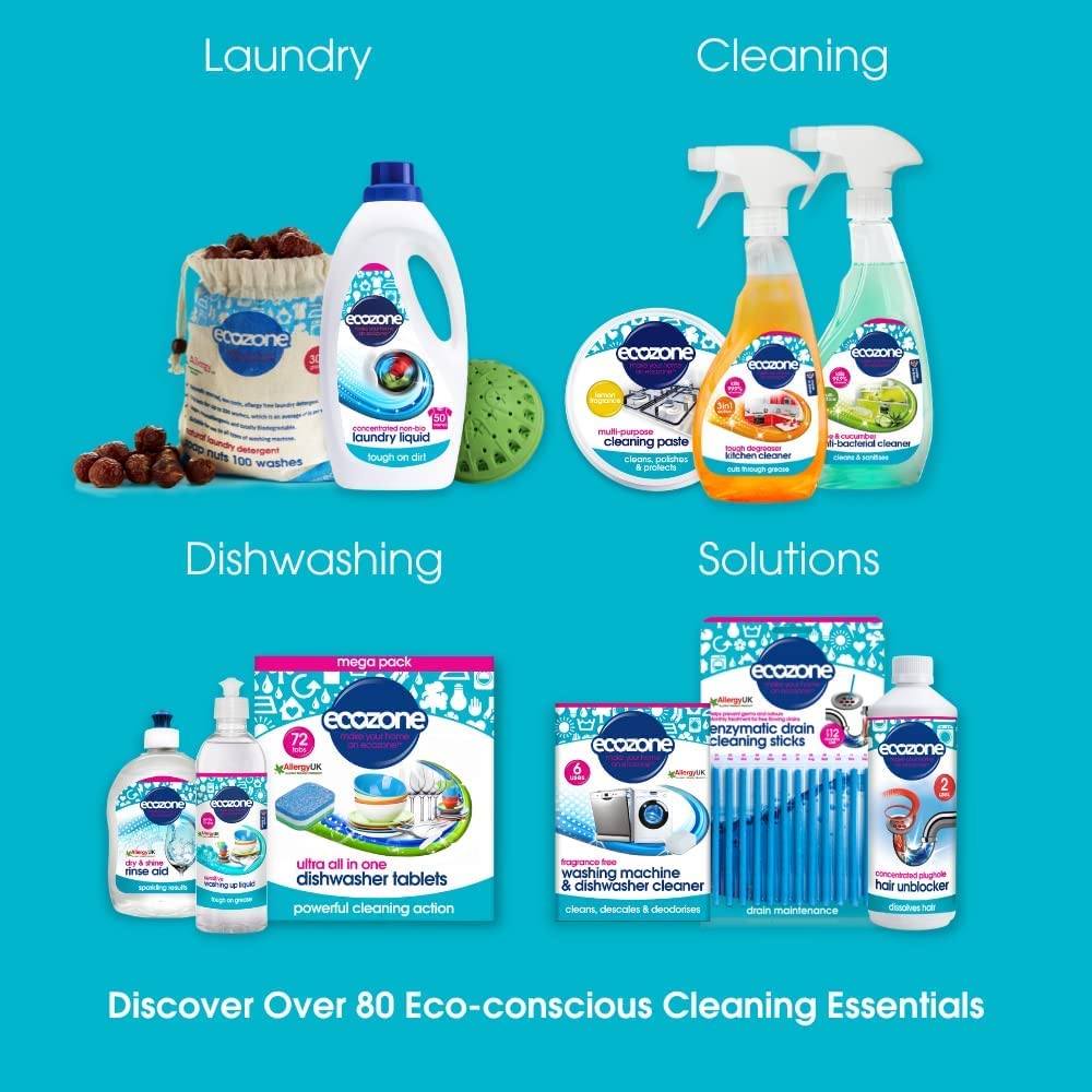 Ecozone Non Bio Laundry Liquid - 18 Washes | Tough on Dirt | Fresh Scent | 1.5L 5