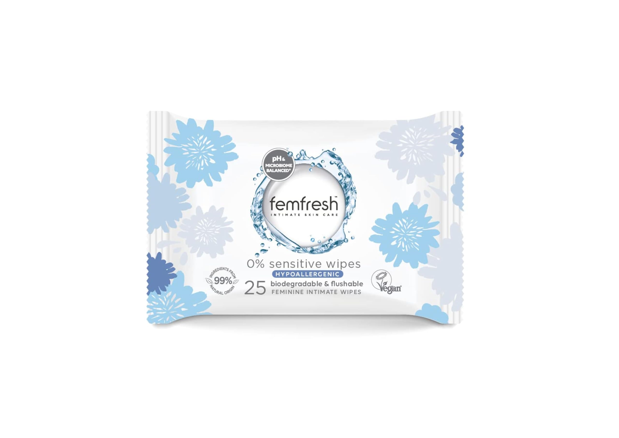 Femfresh 0% Sensitive Intimate Wipes - Gentle pH Balanced Feminine Wipes for Sensitive Skin | Unscented 1