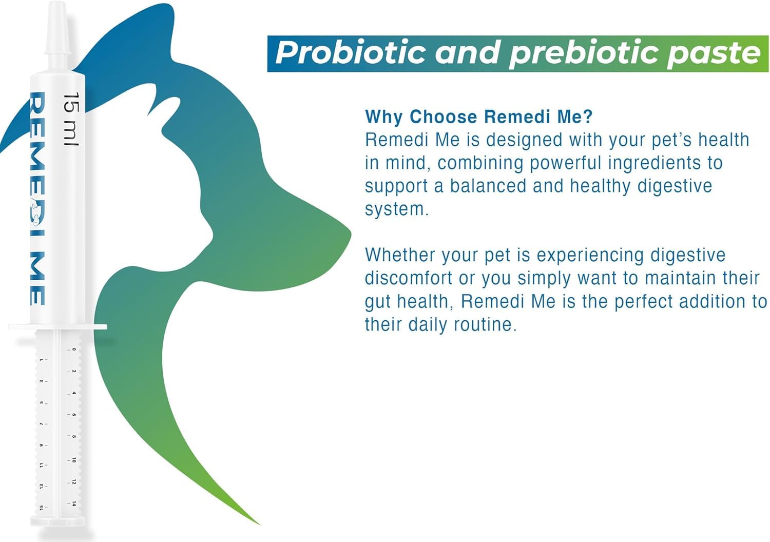 Remedime Probiotic & Prebiotic Paste for Dogs and Cats - 15ML Gut Health Support 6
