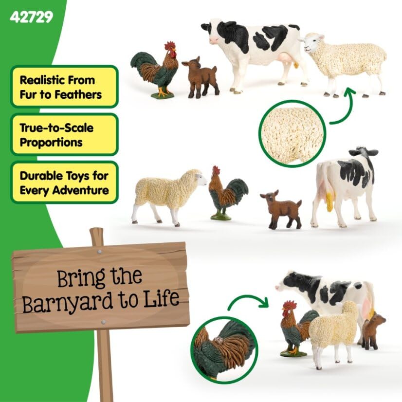 Schleich Farm World Starter Set - 6 Farm Animals | Ages 3+ 4