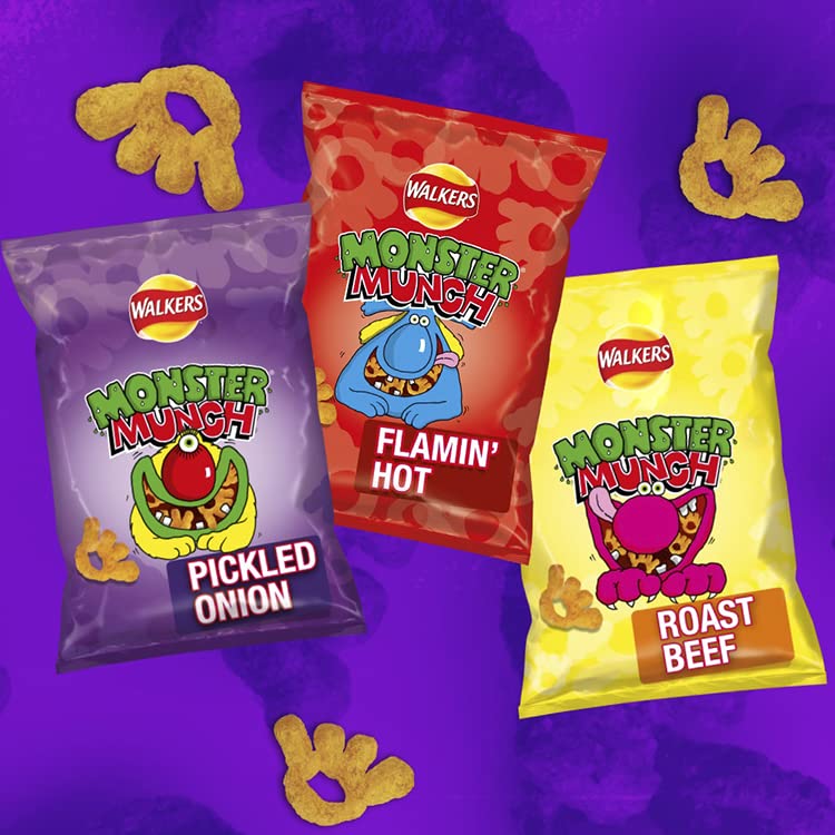 Walkers Monster Munch Roast Beef Flavour Crisps Multipack 6x20g 3