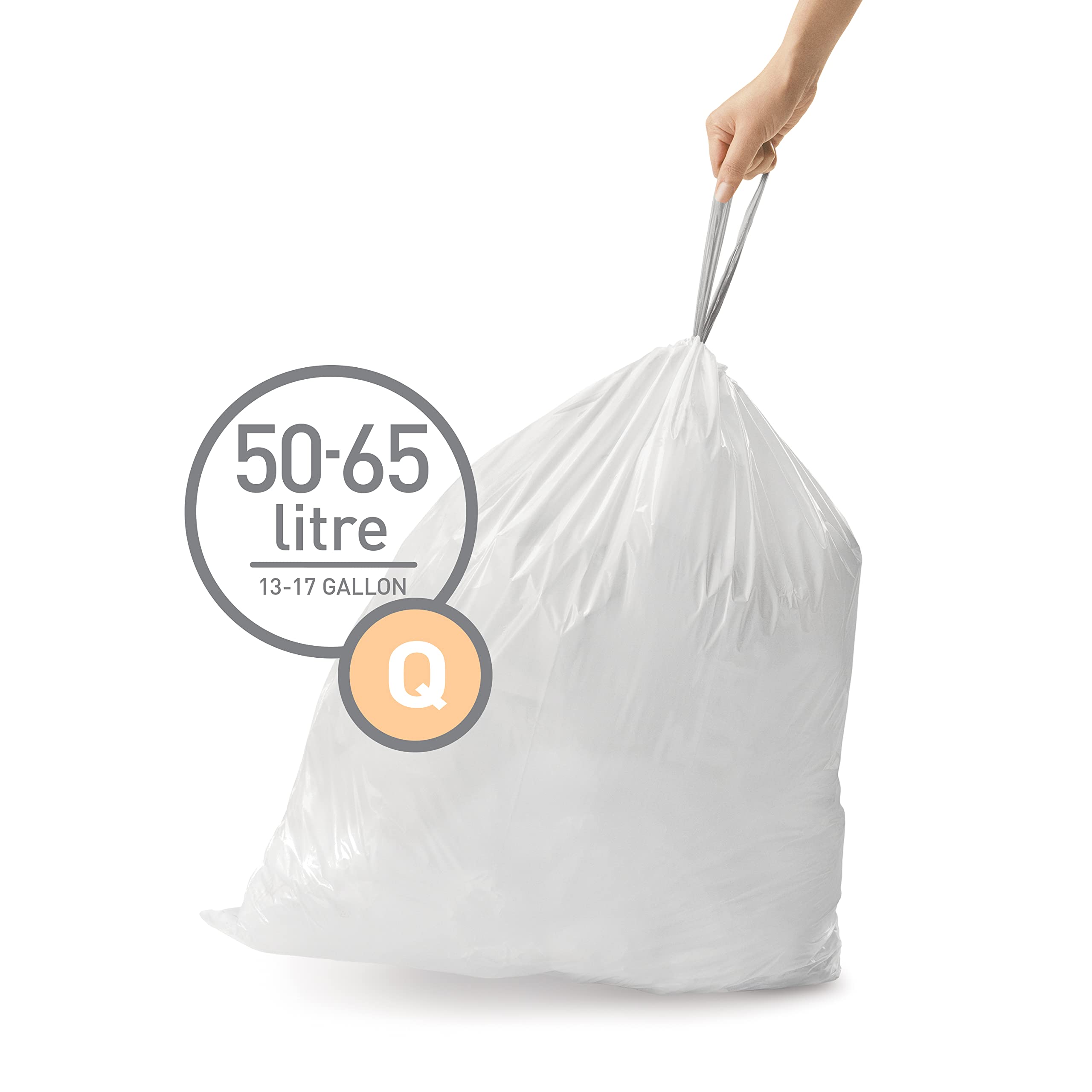 simplehuman Code Q Custom Fit Bin Liners, White Plastic (Pack of 20) 4