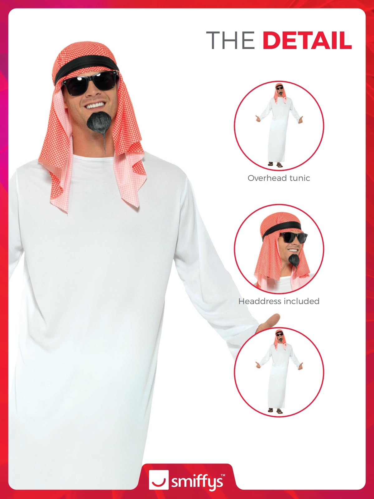 Smiffys Sheikh Costume - Adult Fancy Dress for Role Play 12