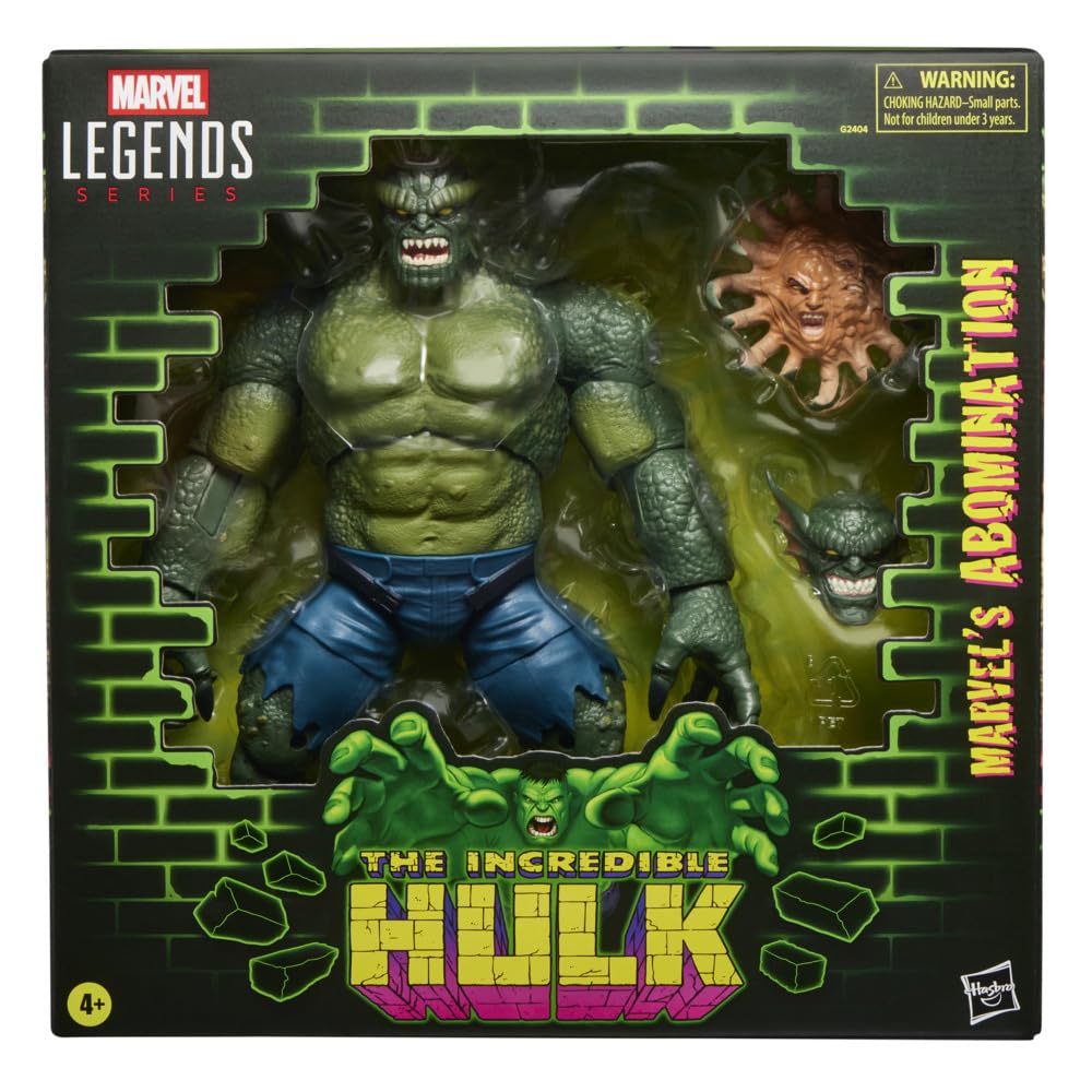 Marvel Legends Series Marvel's Abomination Action Figure - 6-Inch Scale, 20+ Points of Articulation, Includes 2 Alternate Heads
