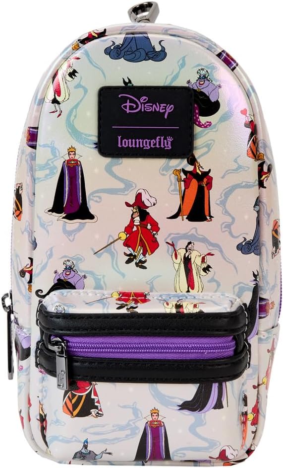 Loungefly Disney Villains Iridescent Mini Backpack Pencil Case (Disney Villains Collection)