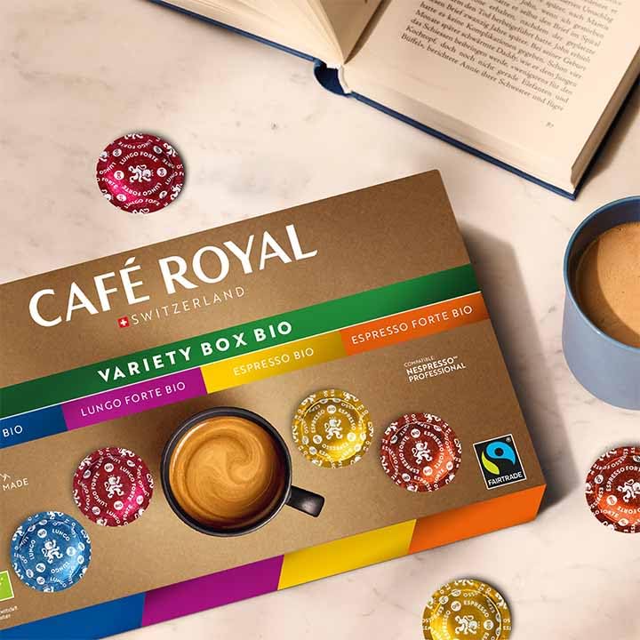 Café Royal Professional Pads - Bio Variety Box for Nespresso Professional, 40 Count