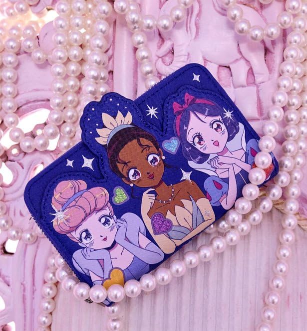 Loungefly Disney Princess Manga Style Zip Around Wallet Blue (WDWA3033)