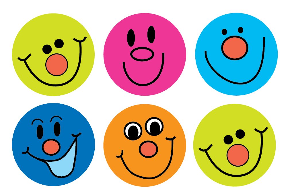 SuperStickers Smiley Face Reward Stickers - 180 Pack, 25mm Round, Multicoloured Vinyl | DBS195 1