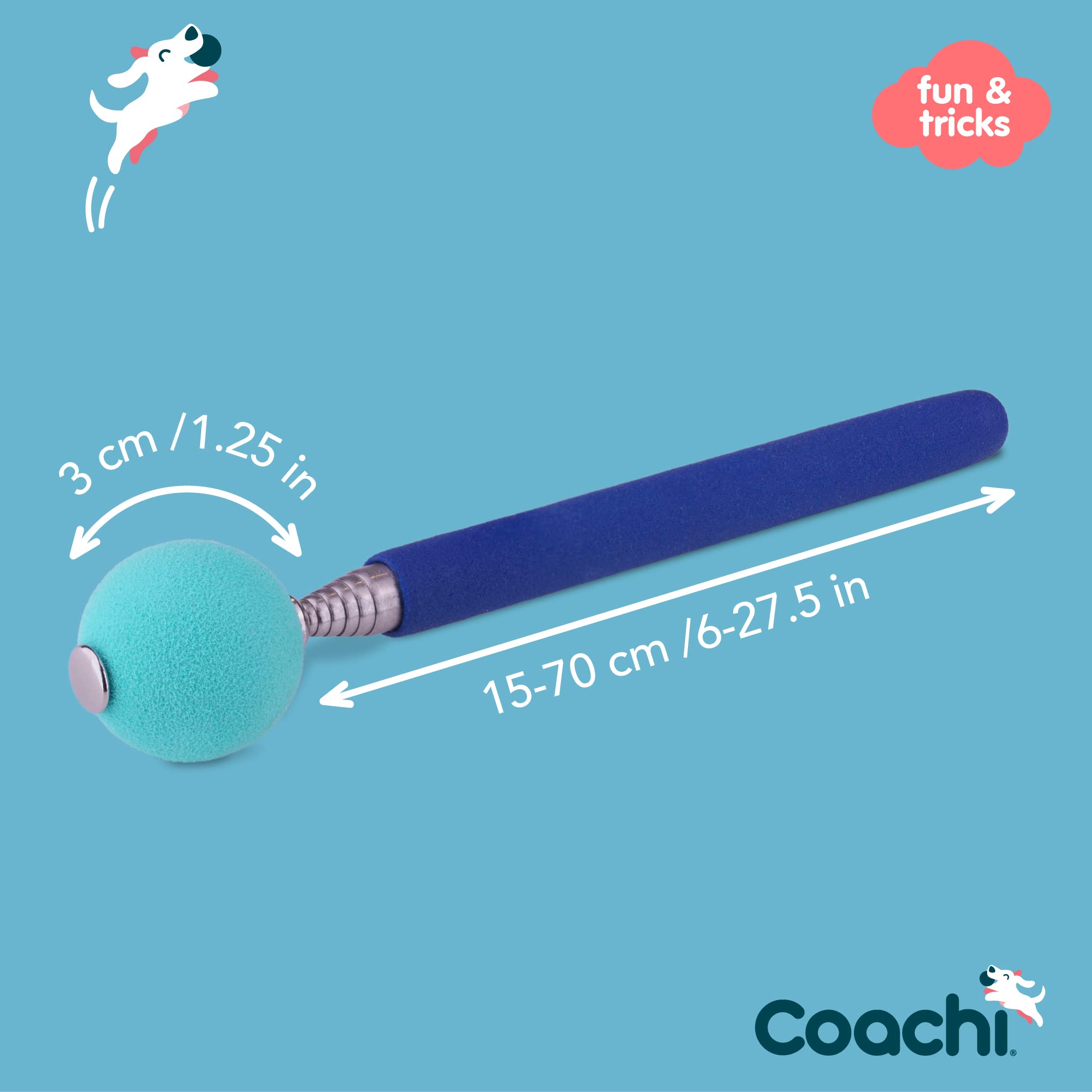 Coachi Telescopic Target Stick for Clicker & Agility Training | Navy/Light Blue | Extends to 70cm 4