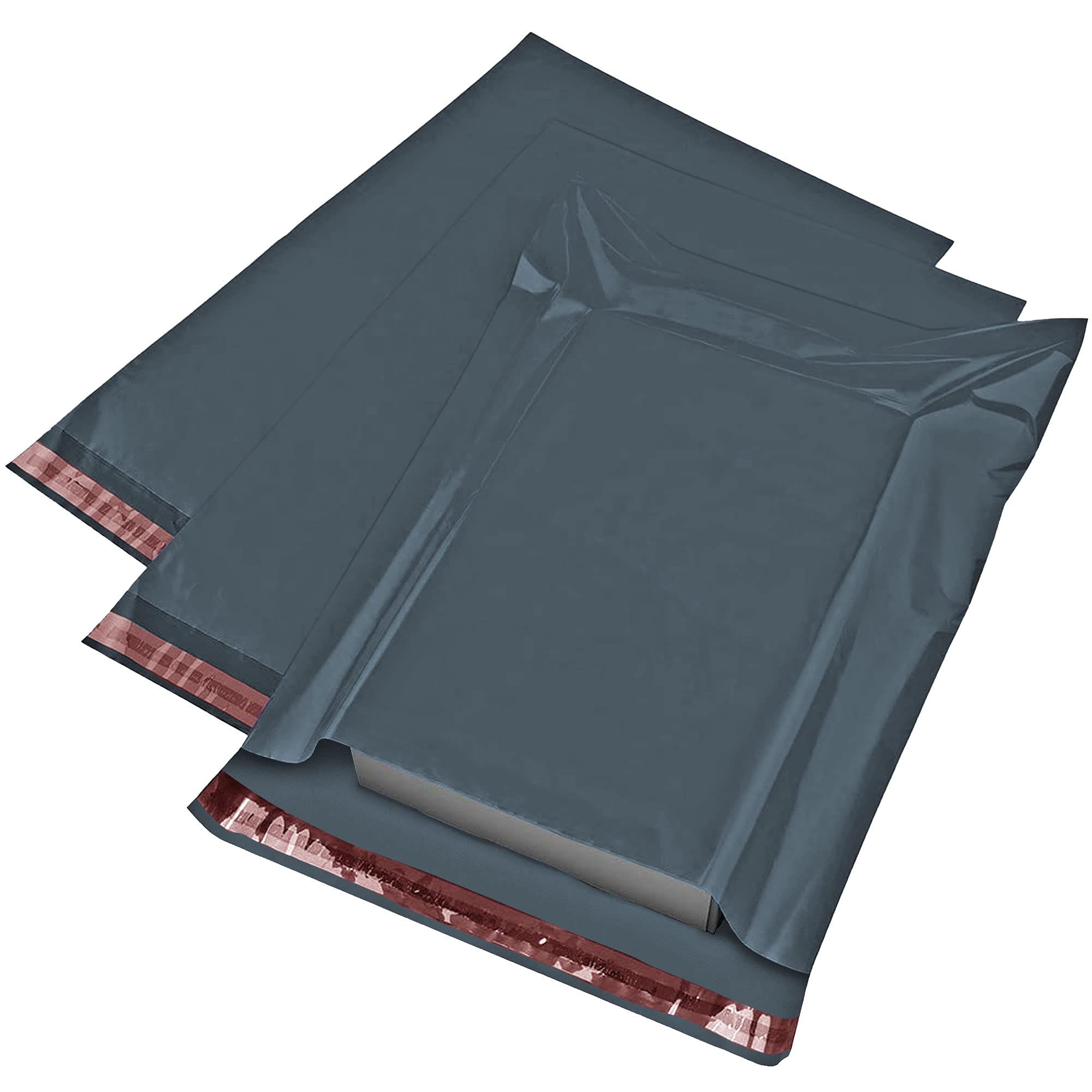 iSOUL Grey Plastic Mailing Bags - 12 x 16 Inch | 60 Micron Opaque | 100 Pack