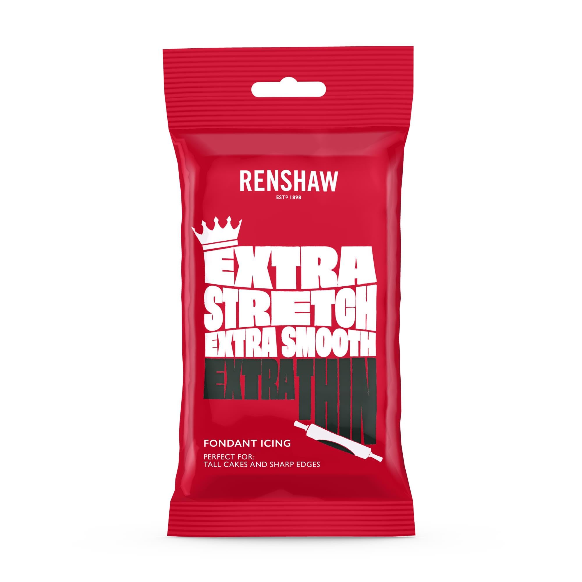 Renshaw Black Extra Stretch Fondant Icing - Ready to Roll for Cakes | 250 g