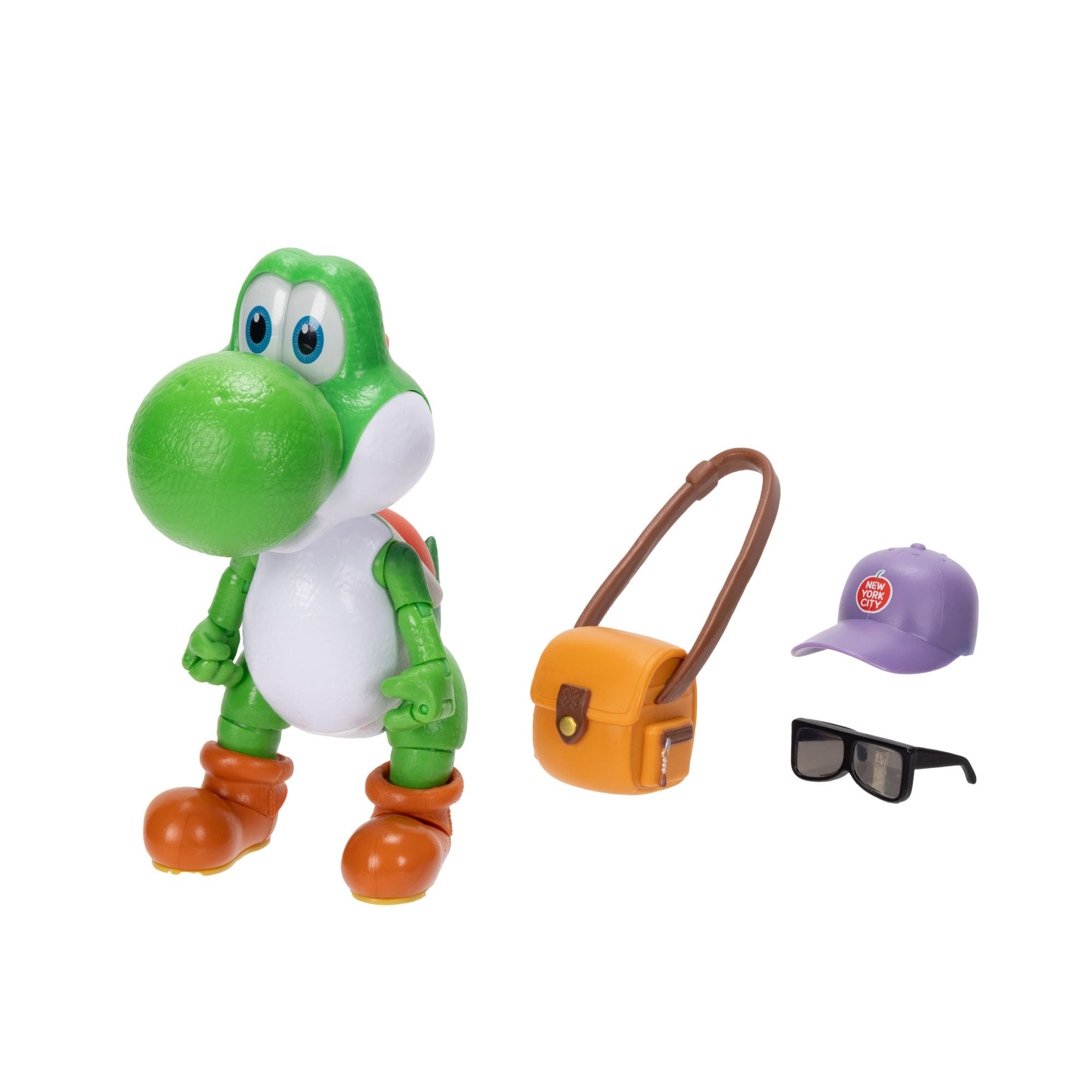 Jakks Pacific Super Mario Galaxy Movie Yoshi 5' Action Figure with Cap, Sunglasses & Satchel 7