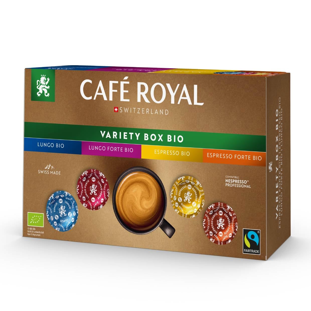 Café Royal Professional Pads - Bio Variety Box for Nespresso Professional, 40 Count