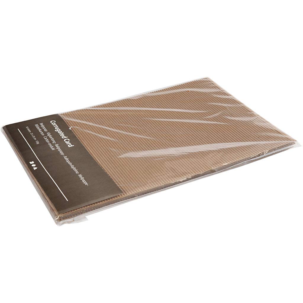 Creativ Corrugated Card 21963 - White | 25x35 cm Sheets | 120g | 10 Pack