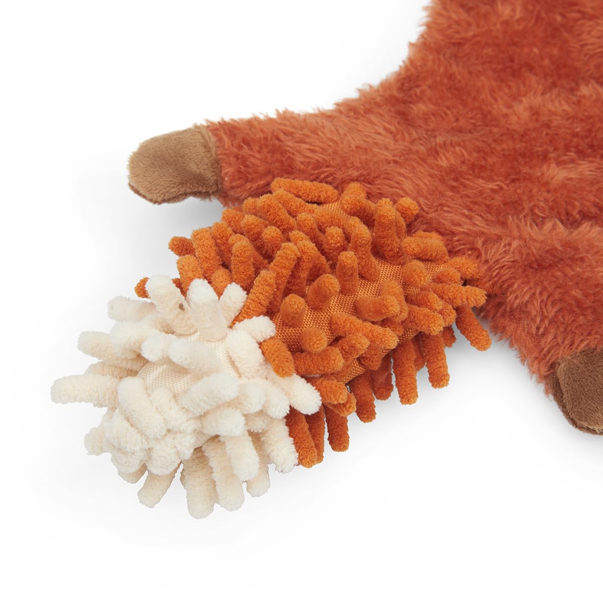 Petface Saffia Squirrel Crinkle Dog Toy - Built-in Squeaker | Polyester Plush | Orange 6