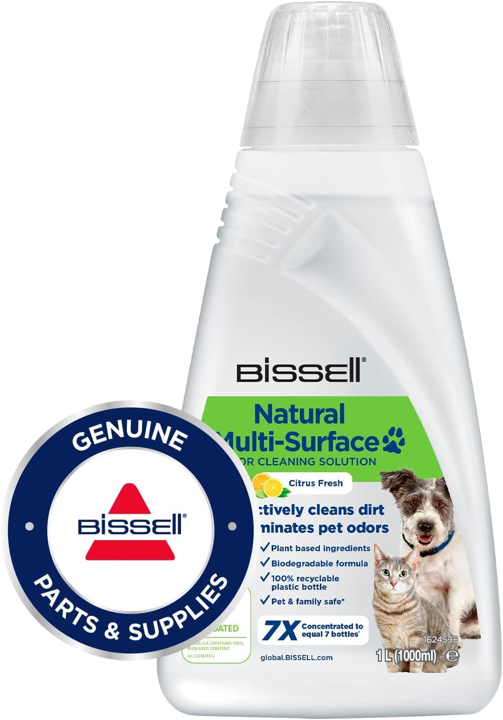 BISSELL Natural Multi-Surface Pet Floor Cleaning Solution - Plant-Based Formula, Citrus Scent | 1 L