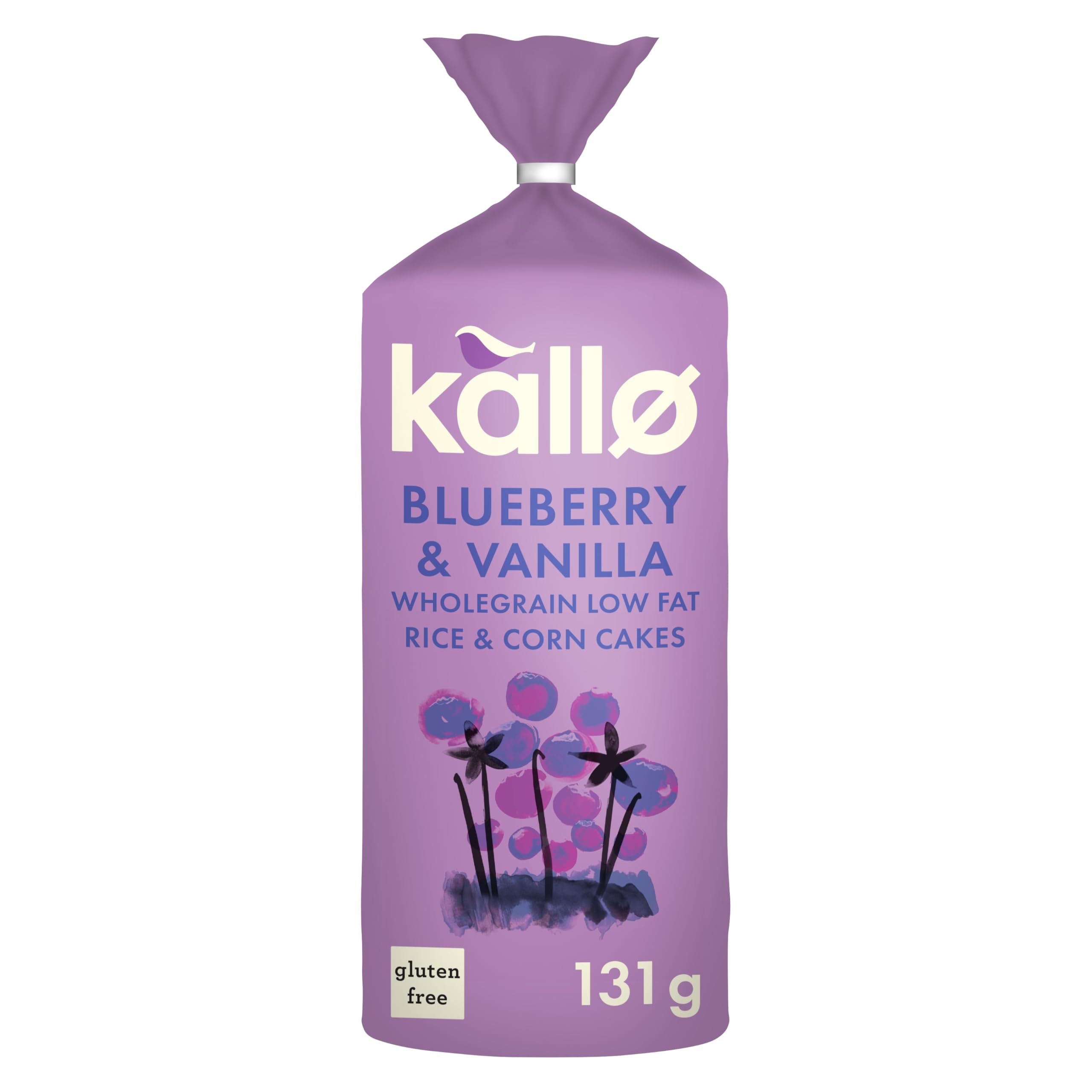 Kallo Blueberry & Vanilla Wholegrain Rice & Corn Cakes - Low Fat | Gluten Free | Vegan | 131g 1