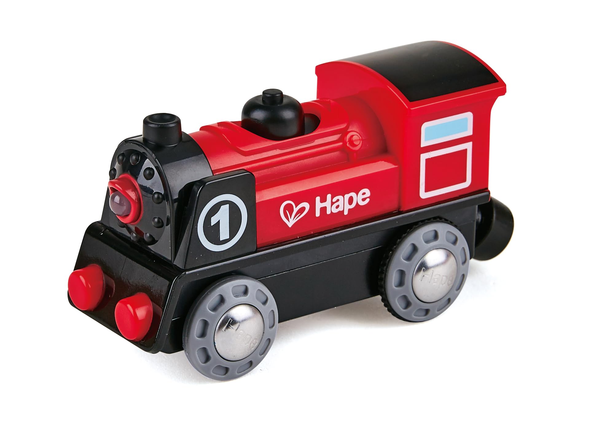 Hape E3703 Battery Powered Train Engine - Forward/Reverse, Light-Up Headlight | Ages 3-8 1