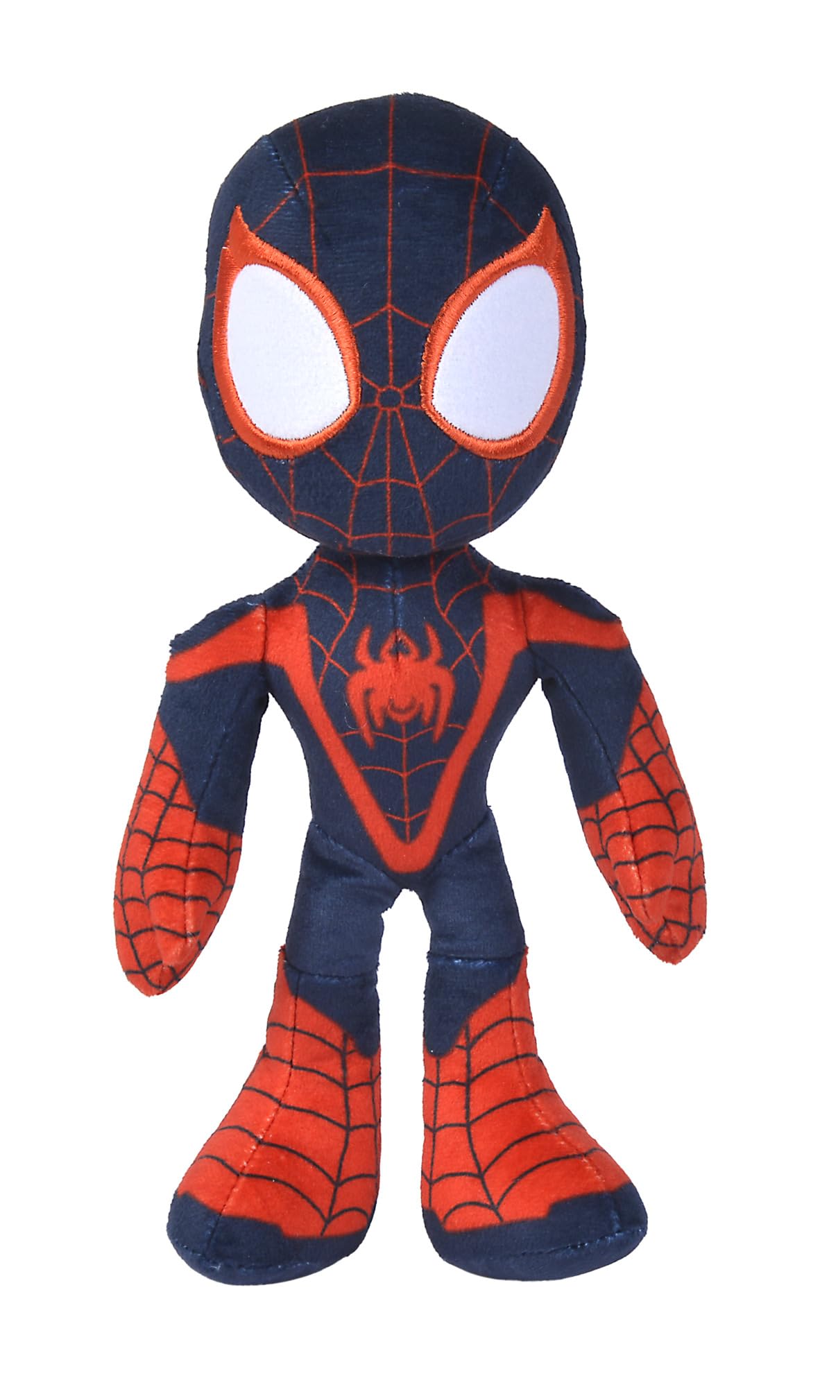 Simba Spider-Man Miles Morales Action Figure - 25cm Soft Toy with Glow-in-the-Dark Eyes