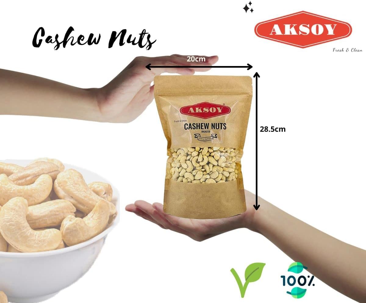AKSOY Premium Raw Cashews - Natural, Fresh, 750g Pack | Vegan & Gluten Free 3