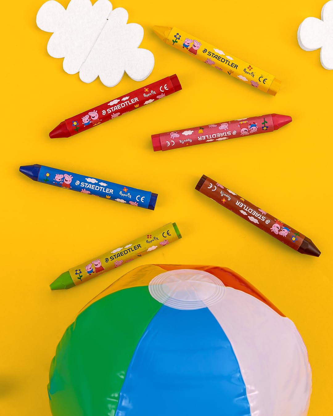 STAEDTLER Peppa Pig x Noris Junior Jumbo Wax Crayons - Ergonomic Hexagonal Shape | Assorted Colors 6