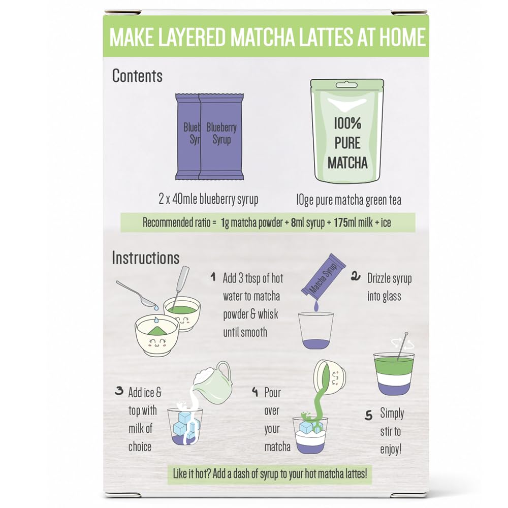 The TeaShed Blueberry Matcha Kit - Makes 10 Lattes | 150g Pack 3