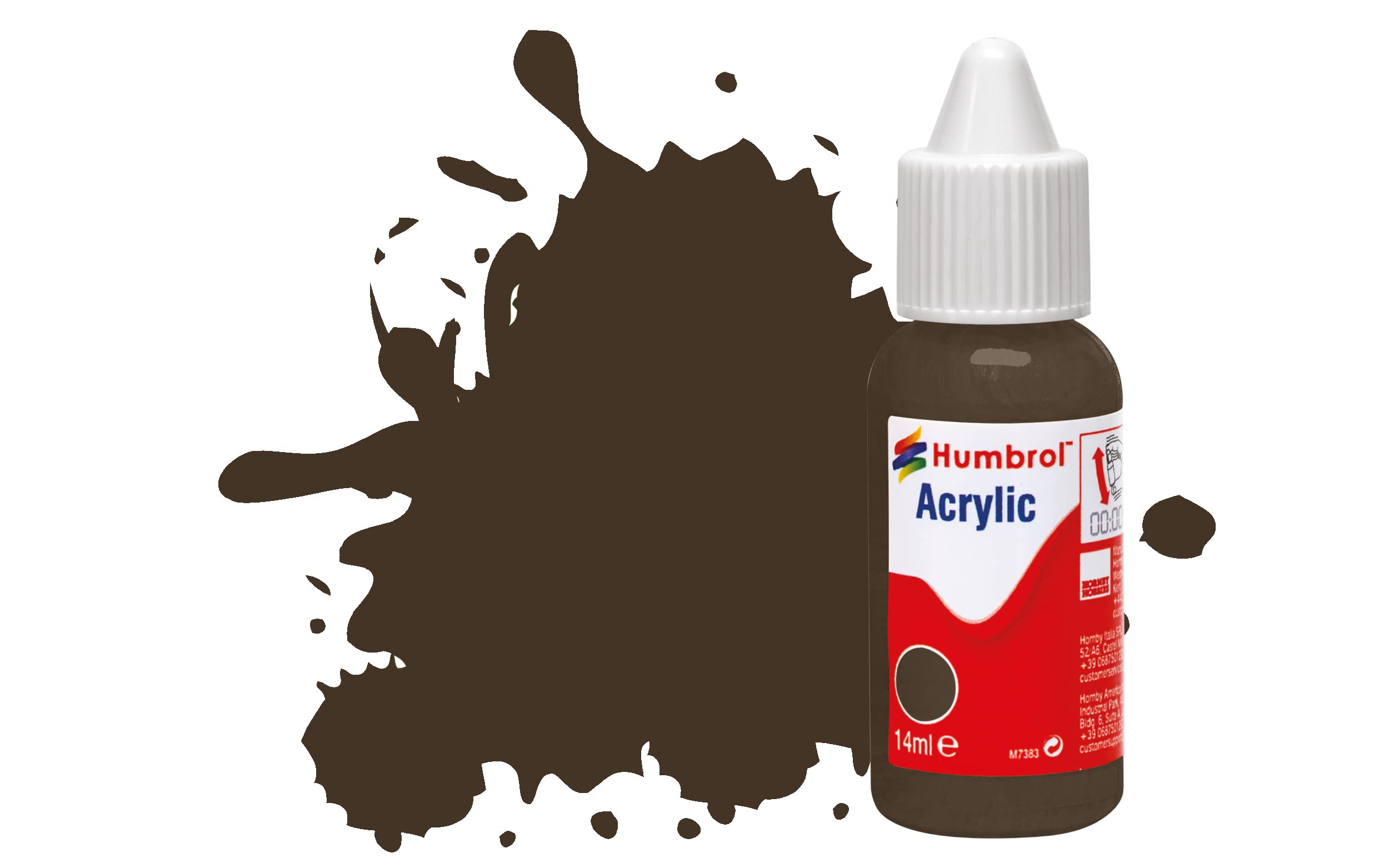 Humbrol Model Paint - No 10 Service Brown Gloss Acrylic Paint | 14ml Dropper Bottle | Fast-Drying