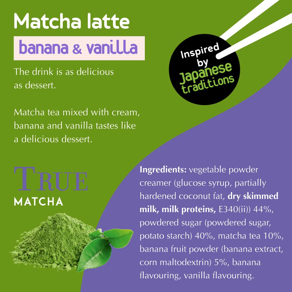 TET Matcha Latte Powder - Banana & Vanilla Green Tea Drink Mix | 100g 5