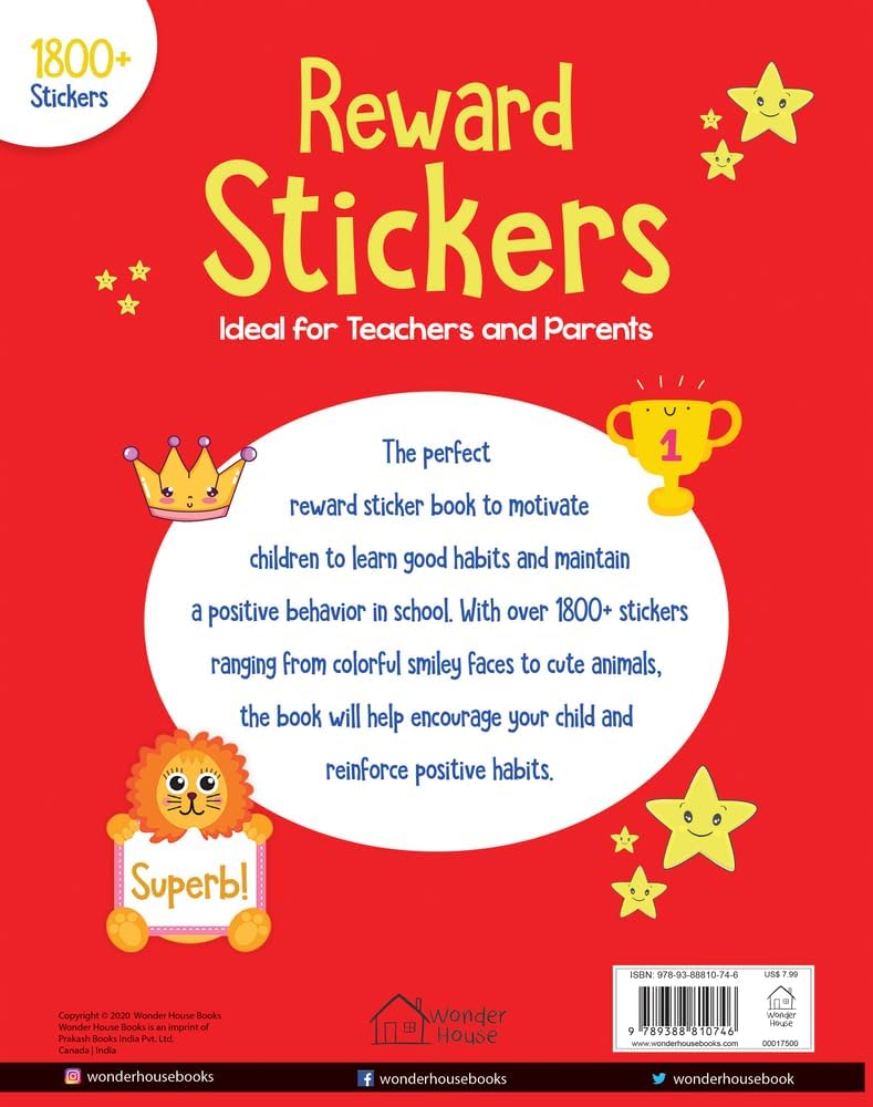 Wonder House 1800+ Reward Stickers Sticker Book - Ideal For Teachers And Parents | Paperback 2