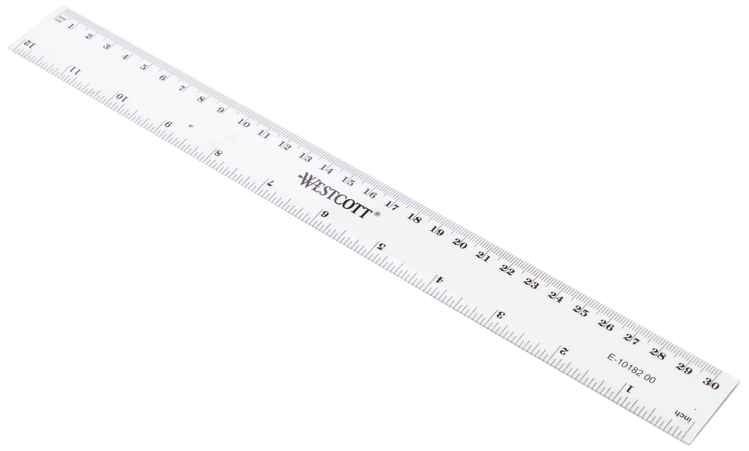 Westcott 12-Inch/300mm Plastic Ruler - Clear | Inch & Metric Scale | Model E-10182 00