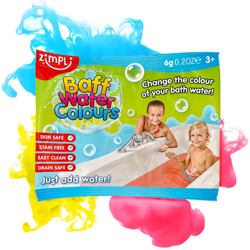 ZIMPLI Baff Water Colours Bath Drops - Party Bag Filler | Skin Safe | UK Made 1