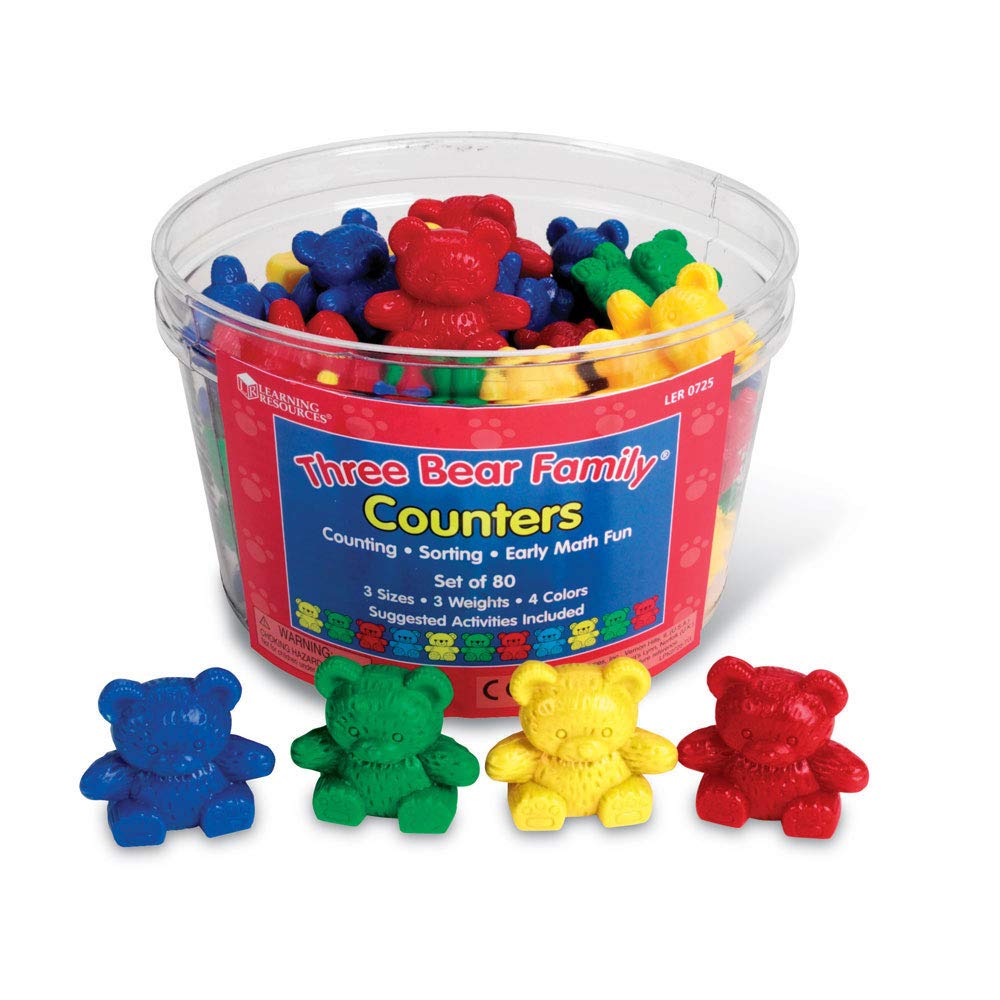 Learning Resources The Original Three Bear Family Counters Set - 80 Pieces | 4 Colours, 3 Sizes, 3 Weights | Ages 3-7 1