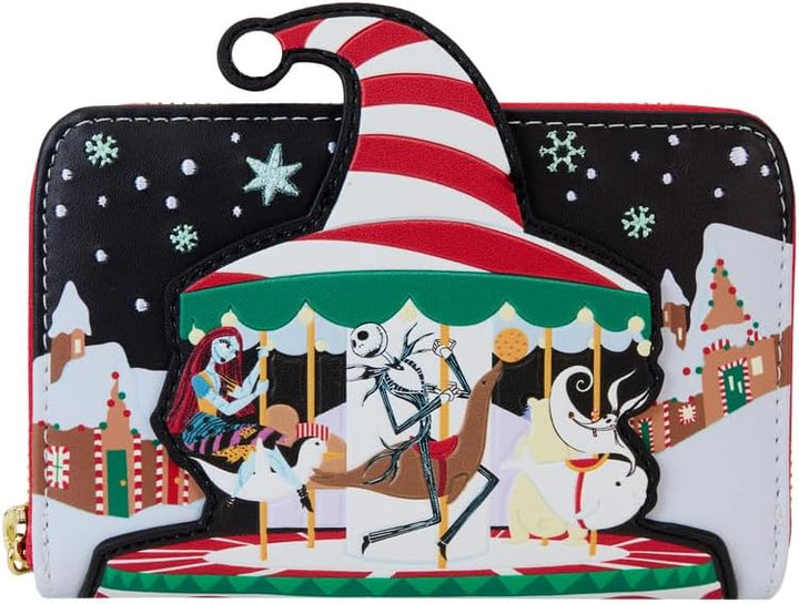 Loungefly The Nightmare Before Christmas Candy Cane Carousel Zip Around Wallet (WDWA3159)