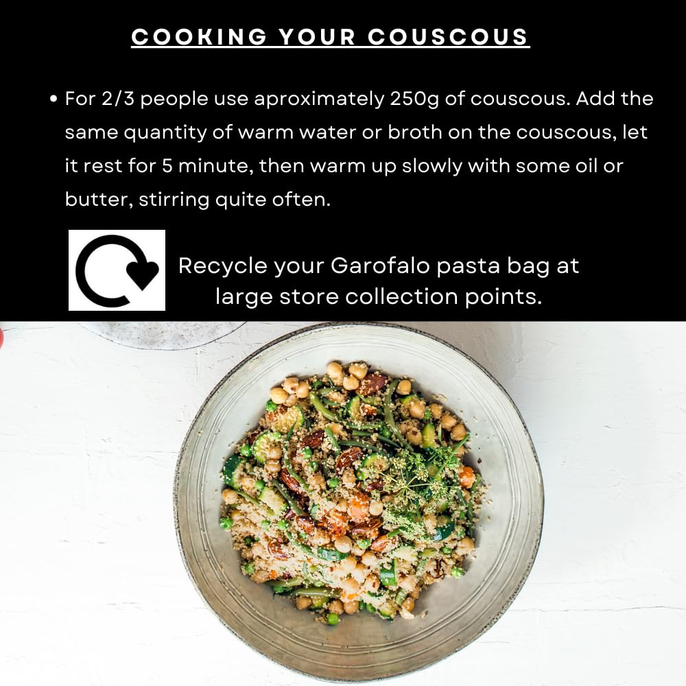 Garofalo Medium Couscous Pasta, 1 kg - 100% Durum Wheat Semolina 3