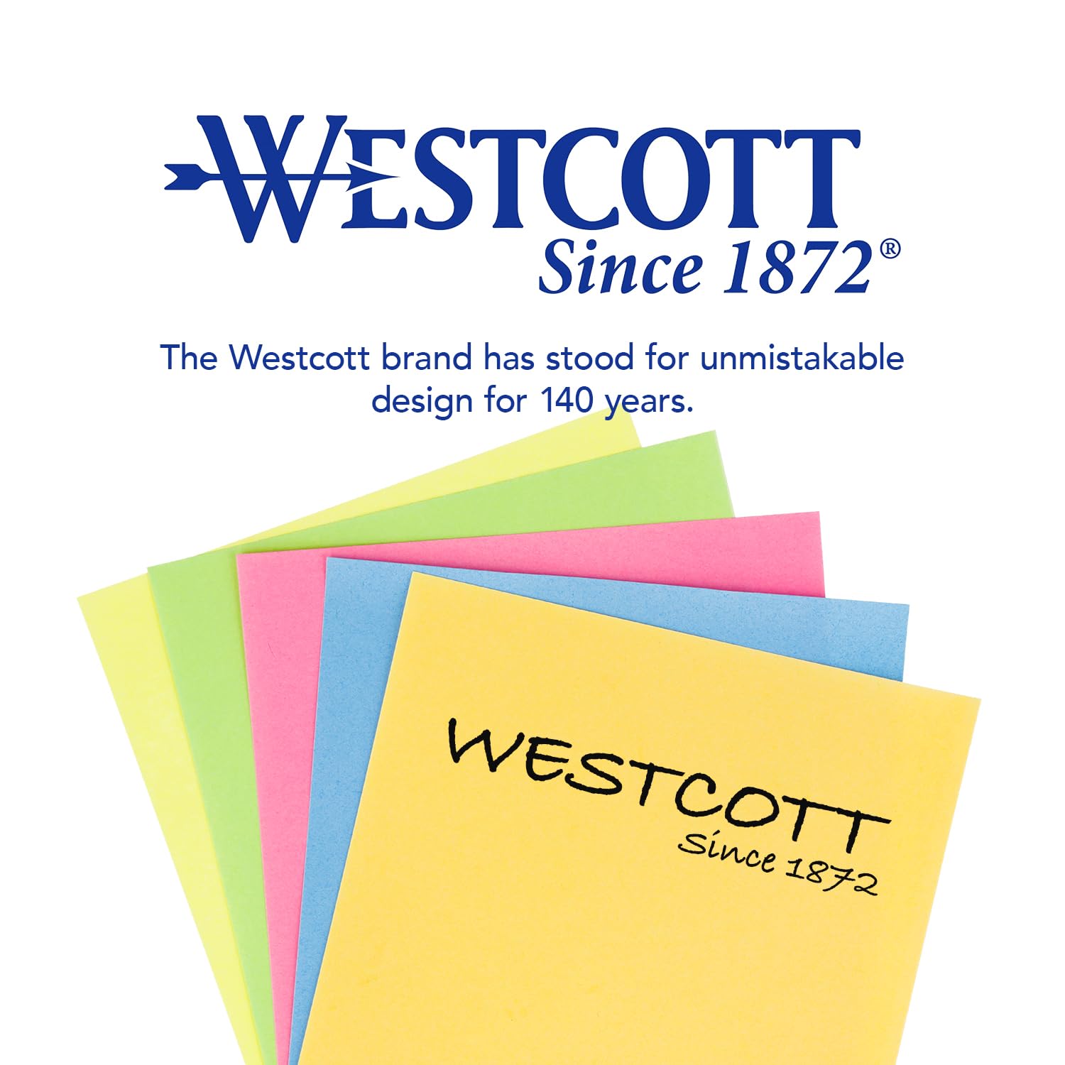 Westcott Desktop Notepad Holder - 750 Colourful Sheets | 9 x 9 cm Memo Block | FSC Certified Paper 5