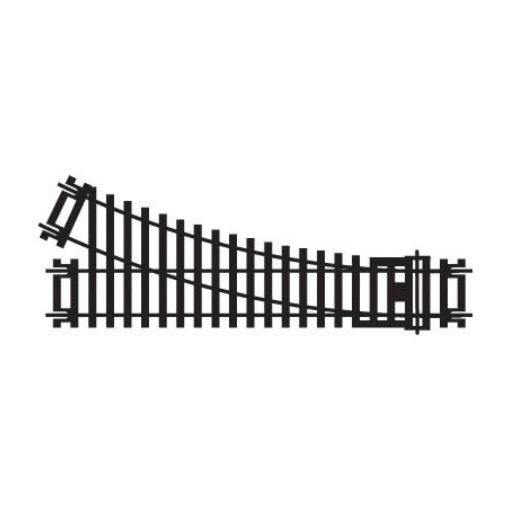 Hornby R8073 OO Gauge Right Hand Point Track - 168mm Length | 22.5 Degree Curve | Black Plastic 1